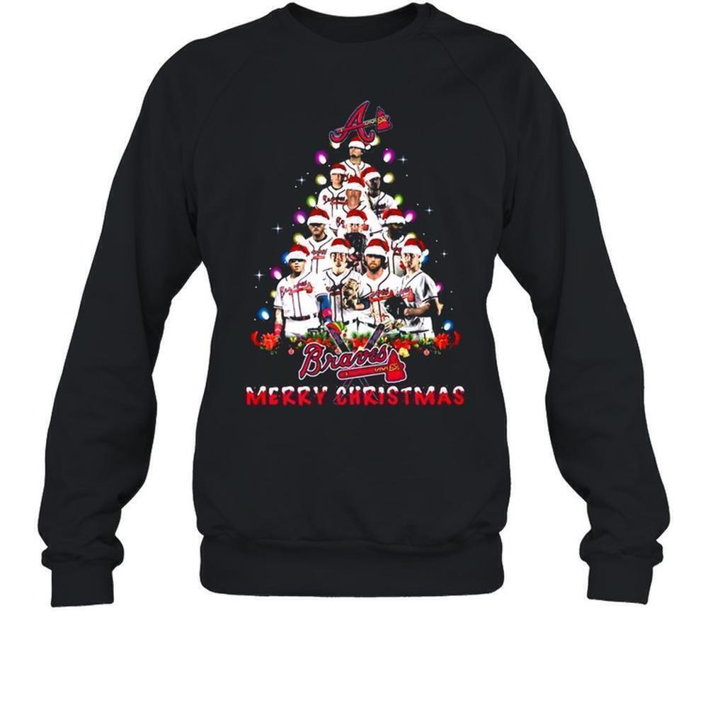 Atlanta Braves Players Christmas Tree Holiday Sweatshirt
